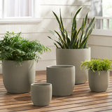 Noble House Langley Outdoor Cast Stone Planters (Set of 5), Gray 317009-NOBLE-HOUSE Gray