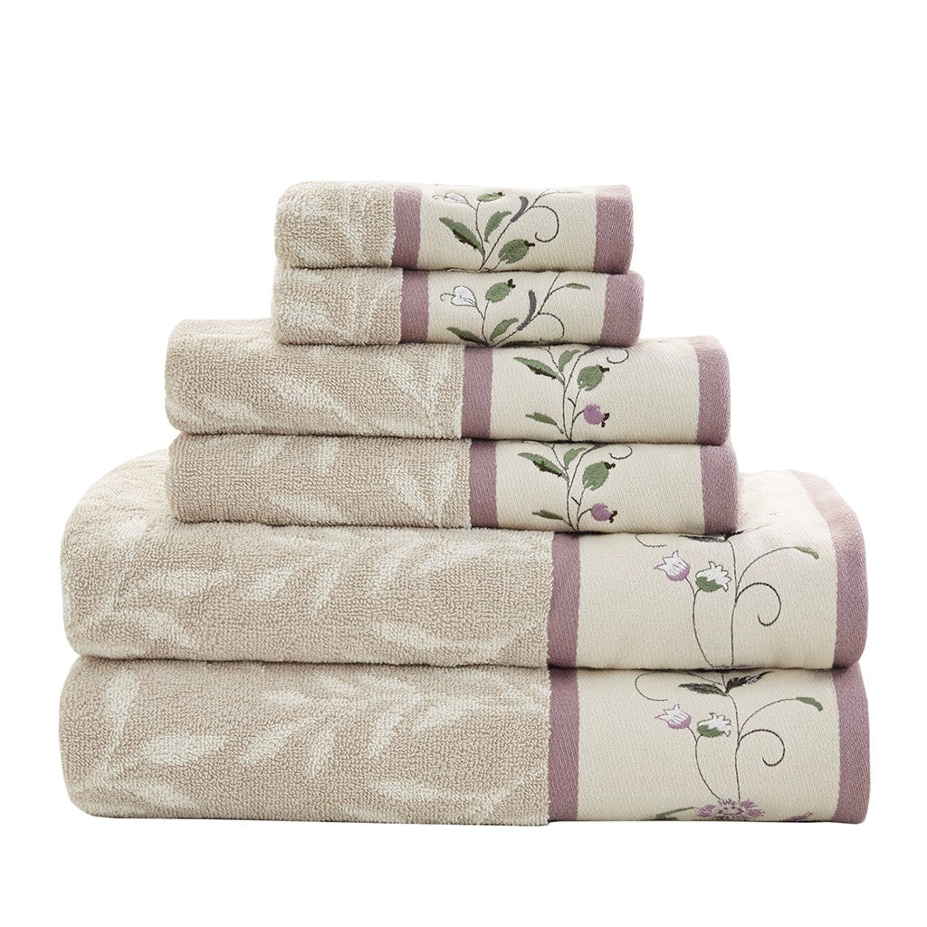  MARTHA STEWART 100% Cotton Bath Towels Set Of 6 Piece