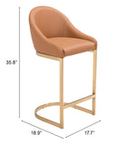 English Elm EE2773 100% Polyurethane, Plywood, Steel Modern Commercial Grade Counter Chair Tan, Gold 100% Polyurethane, Plywood, Steel