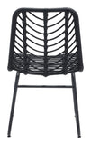English Elm EE2975 Steel, Polyethylene Modern Commercial Grade Dining Chair Set - Set of 2 Black Steel, Polyethylene