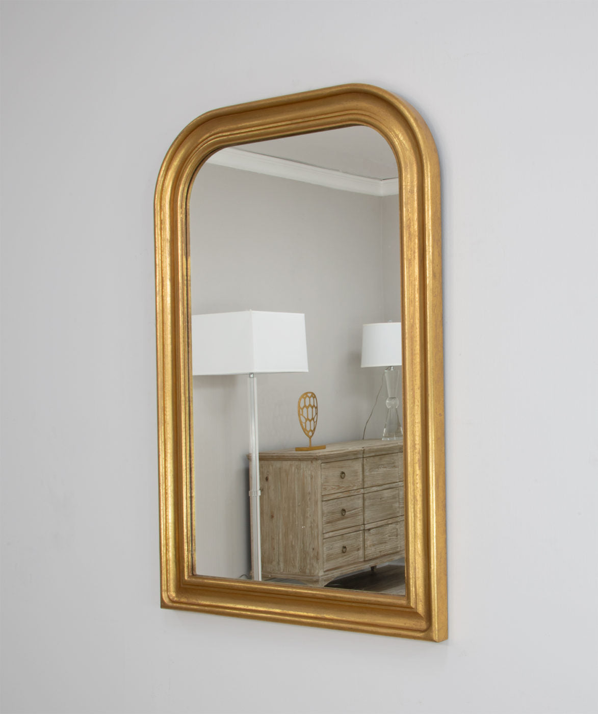FM70 Gold Louis Philippe Mirror - Handmade Antique Finish, Elegant Woo