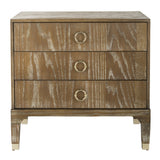 Safavieh Lorna Night Stand 3 Drawer Contemporary Rustic Oak Wood Veneer MDF FOX6232D 889048299054