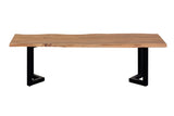 Porter Designs Manzanita Live Edge Solid Acacia Wood Natural Dining Bench Natural 07-196-13-BN58NV-KIT