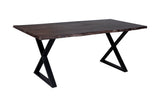 Porter Designs Manzanita Live Edge Solid Acacia Wood Natural Dining Table Gray 07-196-01-DT82MX-KIT