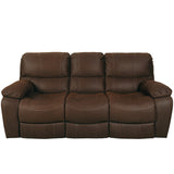 Porter Designs Ramsey Leather-Look Transitional Reclining Sofa Brown 03-112C-01-6016