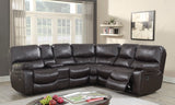 Porter Designs Ramsey Leather-Look Sectional Transitional Reclining Sectional Brown 03-112C-43-6053-KIT