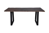 Porter Designs Manzanita Live Edge Solid Acacia Wood Natural Dining Table Gray 07-196-01-DT82MT-KIT