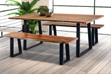Porter Designs Manzanita Live Edge Solid Acacia Wood Natural Dining Bench Brown 07-196-13-BN58HT-KIT