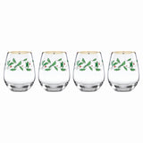 Holiday™ 4-Piece Stemless Wine Glasses - Set of 4
