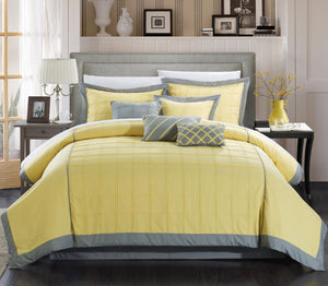 Rhodes Yellow Queen 8pc Comforter Set