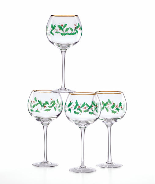 Holiday 4-Piece Wine Glass Set – English Elm