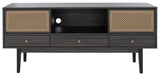 Safavieh Ceu 3 Drawer 1 Shelf Media Stand Distressed Black MED9606E-2BX
