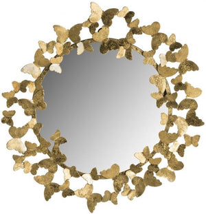 Safavieh Ruthie Mirror Butterfly Gold Iron Glass MDF MIR4083A 889048112056