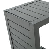 Noble House Cape Coral Outdoor Grey Aluminum C-Shaped Side Table