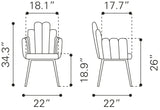 English Elm EE2943 100% Polyester, Steel, Plywood Modern Commercial Grade Dining Chair Set - Set of 2 Ivory 100% Polyester, Steel, Plywood