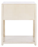 Safavieh Yudi 1 Drawer 1 Shelf Nightstand Antique White Wood NST9201B