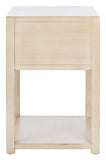Safavieh Yudi 1 Drawer 1 Shelf Nightstand Antique White Wood NST9201B