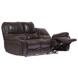 Porter Designs Ramsey Leather-Look Transitional Reclining Sofa Brown 03-112C-01-6013