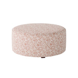 Fusion 140-C Transitional Cocktail Ottoman 140-C Clover Coral 39" Round Cocktail Ottoman