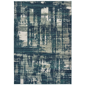 Oriental Weavers Montage 5990B Contemporary/Industrial Abstract Wool, Polyester Indoor Area Rug Blue/ Grey 9'10" x 12'10" M5990B300390ST