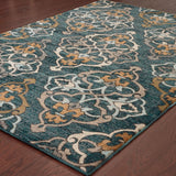 Oriental Weavers Sedona 6368B Transitional/Global Floral Nylon, Polypropylene Indoor Area Rug Blue/ Gold 9'10" x 12'10" S6368B300390ST