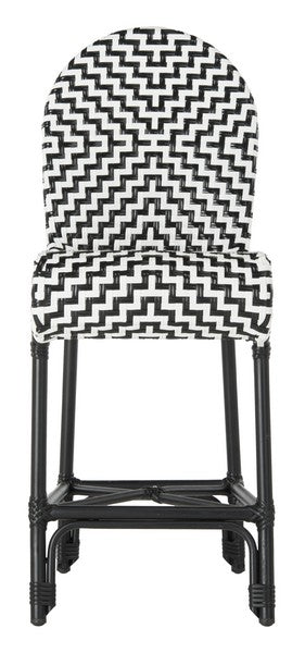 Black and white rattan counter stool hot sale