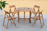 Safavieh Kerman Table and 4 Chairs Teak Silver Acacia Wood Galvanized Steel PAT7000A 683726406143