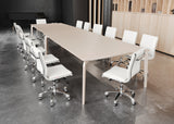 English Elm EE2948 100% Polyurethane, Steel, Aluminum Alloy Modern Commercial Grade Armless Office Chair White, Silver 100% Polyurethane, Steel, Aluminum Alloy
