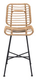 English Elm EE2994 Steel, Polyethylene Modern Commercial Grade Bar Chair Set - Set of 2 Natural, Black Steel, Polyethylene