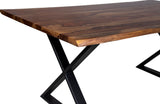 Porter Designs Manzanita Live Edge Solid Acacia Wood Natural Dining Table Brown 07-196-01-DT82HX-KIT