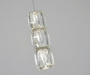Bethel Chrome LED Single Pendant Lighting in Metal & Crystal