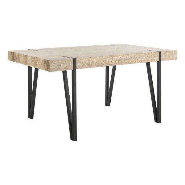 Alyssa Dining Table Wood Top Rustic Midcentury Canyon Grey Powder Coat –  English Elm