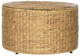Safavieh Jesse Coffee Table Wicker Storage Natural Rattan NC Coating Kubu Cotton SEA7034A 889048151918