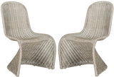 Safavieh - Set of 2 - Tana Side Chair Wicker Antique Grey Rattan NC Coating SEA8009B-SET2 889048020313