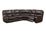 Porter Designs Ramsey Leather-Look Sectional Transitional Reclining Sectional Brown 03-112C-43-6053-KIT