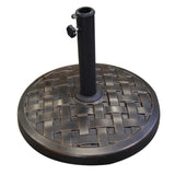 Walker Edison Weave Round Outdoor Patio Umbrella Base - Antique Bronze in Polyresin, Powder-Coated Finish UB30RPRAC 814055020162