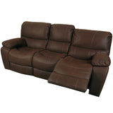 Porter Designs Ramsey Leather-Look Transitional Reclining Sofa Brown 03-112C-01-6016