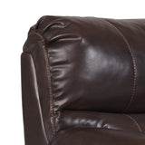 Porter Designs Ramsey Leather-Look Transitional Reclining Sofa Brown 03-112C-01-6013