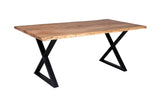 Porter Designs Manzanita Live Edge Solid Acacia Wood Natural Dining Table Natural 07-196-01-DT82NX-KIT