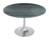 Zuo Modern Metropolis Marble, MDF, Iron, Aluminum Modern Commercial Grade Dining Table Black, Silver Marble, MDF, Iron, Aluminum