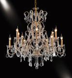Bethel Gold Chandelier in Iron & Crystal
