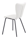 English Elm EE2942 100% Polyurethane, Steel, Plywood Modern Commercial Grade Dining Chair Set - Set of 2 White 100% Polyurethane, Steel, Plywood