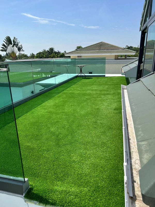 English Elm 7ftx10ft Outdoor Synthetic Turf Mat Realistic Four Tone Blades Pet Friendly Patio Rug W1790P351206