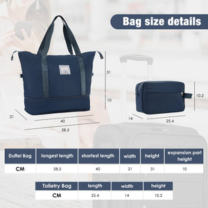 English Elm Softside Expandable Spinner Luggage Set with Tsa Lock Duffel Polyester Travel Dark Blue N732P201004M