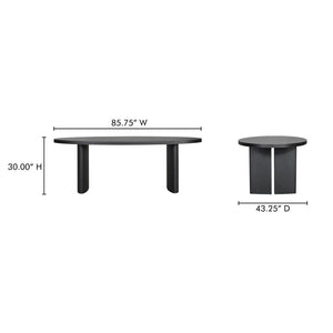 English Elm William Herringbone Oak Veneer Dining Table Seats Six Contemporary Black Finish B2769S00015