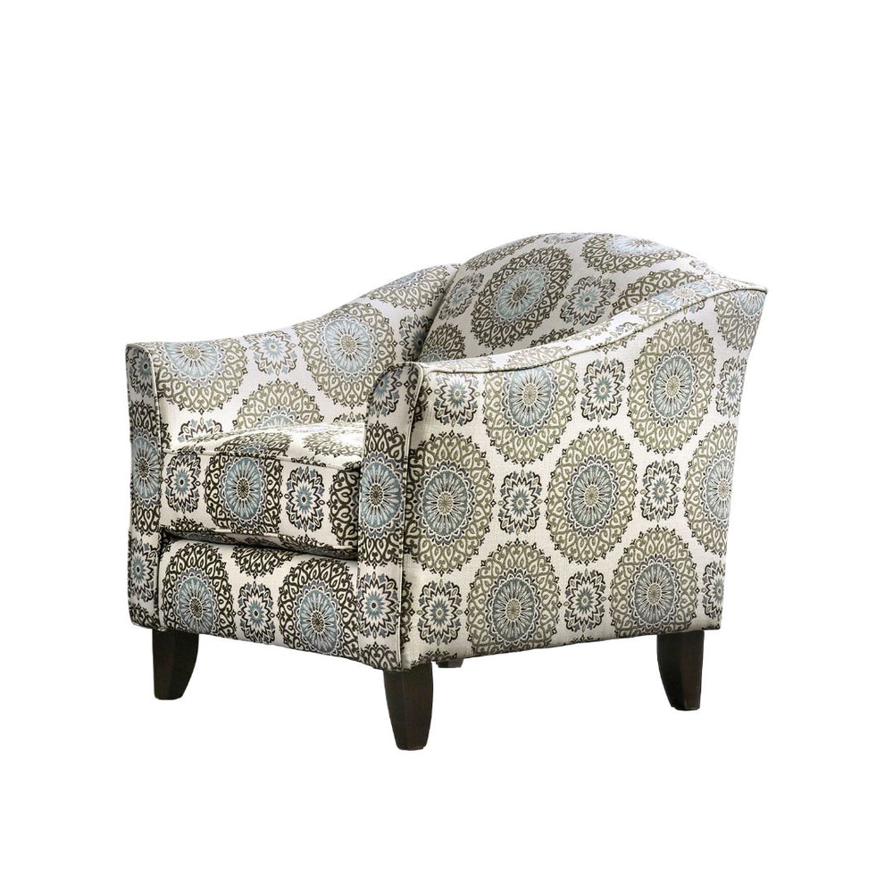 English Elm Transitional High Back Stripe Chair with Rolled Arms for Coastal Comfort and Supportive Seating Appeal Ivory 35 L x 35 W x 28 H B2741P375950