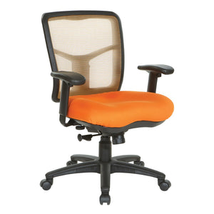 OSP Home Furnishings Orange Air Mist Ergonomic Mesh Back Office Chair with Adjustable Arms and Lumbar Support 92555-9270