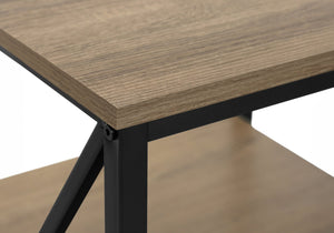 English Elm Accent 3-Tier Side Table with X-Frame Metal Base, Space-Saving End Table with Shelves for Living Room taupe 27 L x 20 W x 5 H B2710P219352