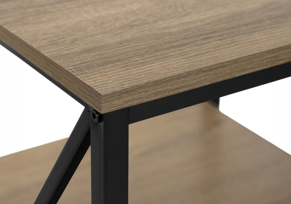 English Elm Accent 3-Tier Side Table with X-Frame Metal Base, Space-Saving End Table with Shelves for Living Room taupe 27 L x 20 W x 5 H B2710P219352