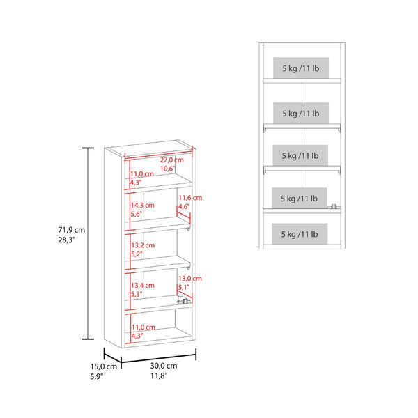 English Elm White Medicine Cabinet With Mirrored Door & Open Shelves - Stylish Storage For Small Spaces B062P323180-GIGA